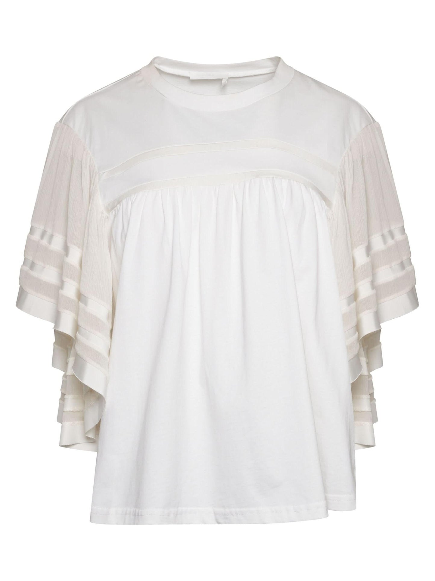 Image of a model wearing Tops. Product name - Haut Top in White colour by brand - CHLOE