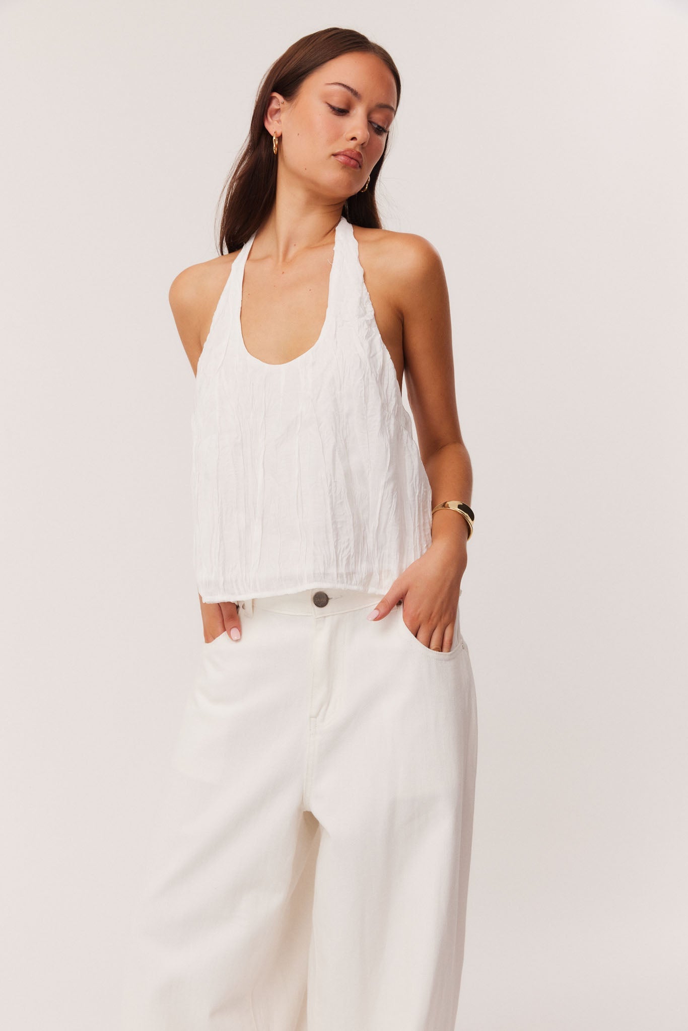 SNDYS BRANDI CRINKLE TOP (White)