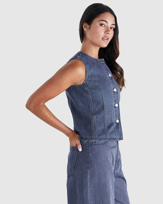 Sass Clothing Ainsley Vest (Dark Denim)