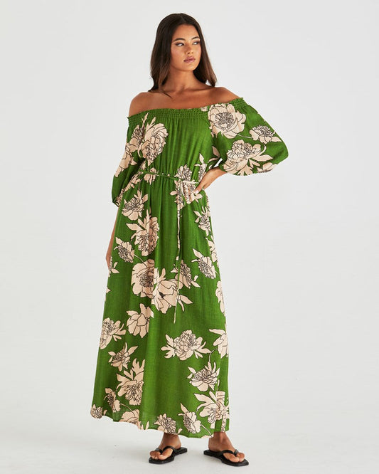 Sass Clothing Antonie Off Shoulder Dress (Moonflower)