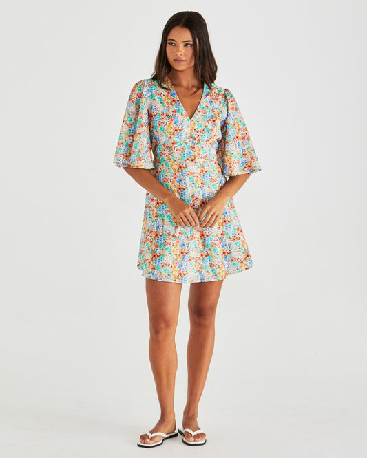 Sass Clothing Panna Kimono Sleeve Dress (Blossom)