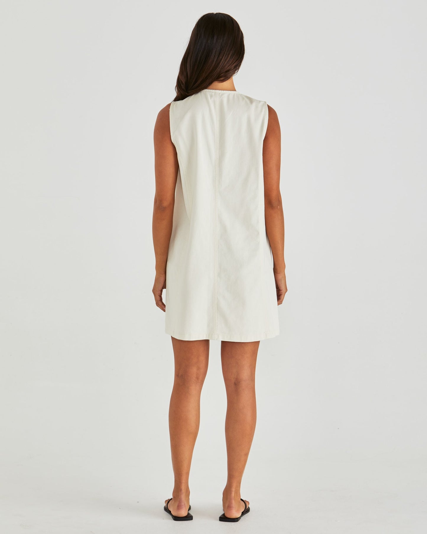 Sass Clothing Sabine Denim Vest Dress (Parchment Wash)