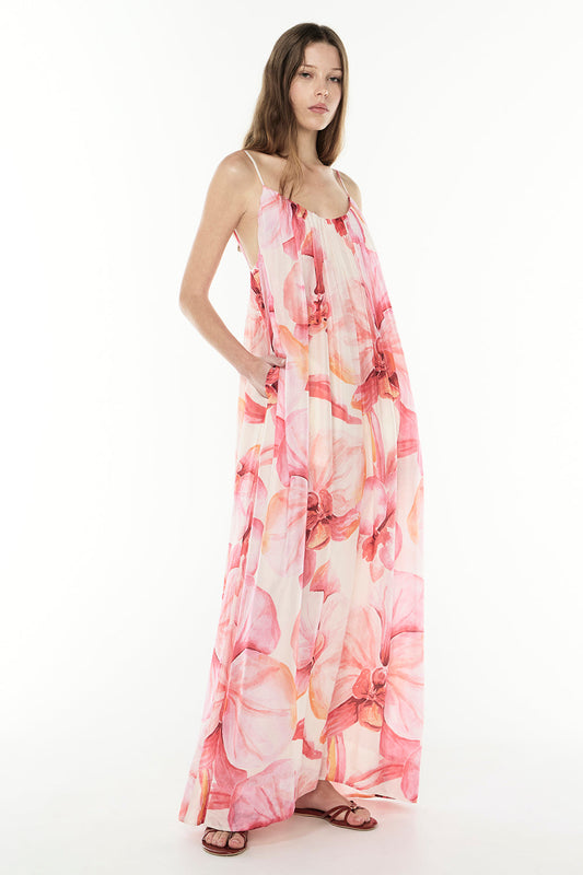 Still Life Maxi Dress (Pink/Melon)
