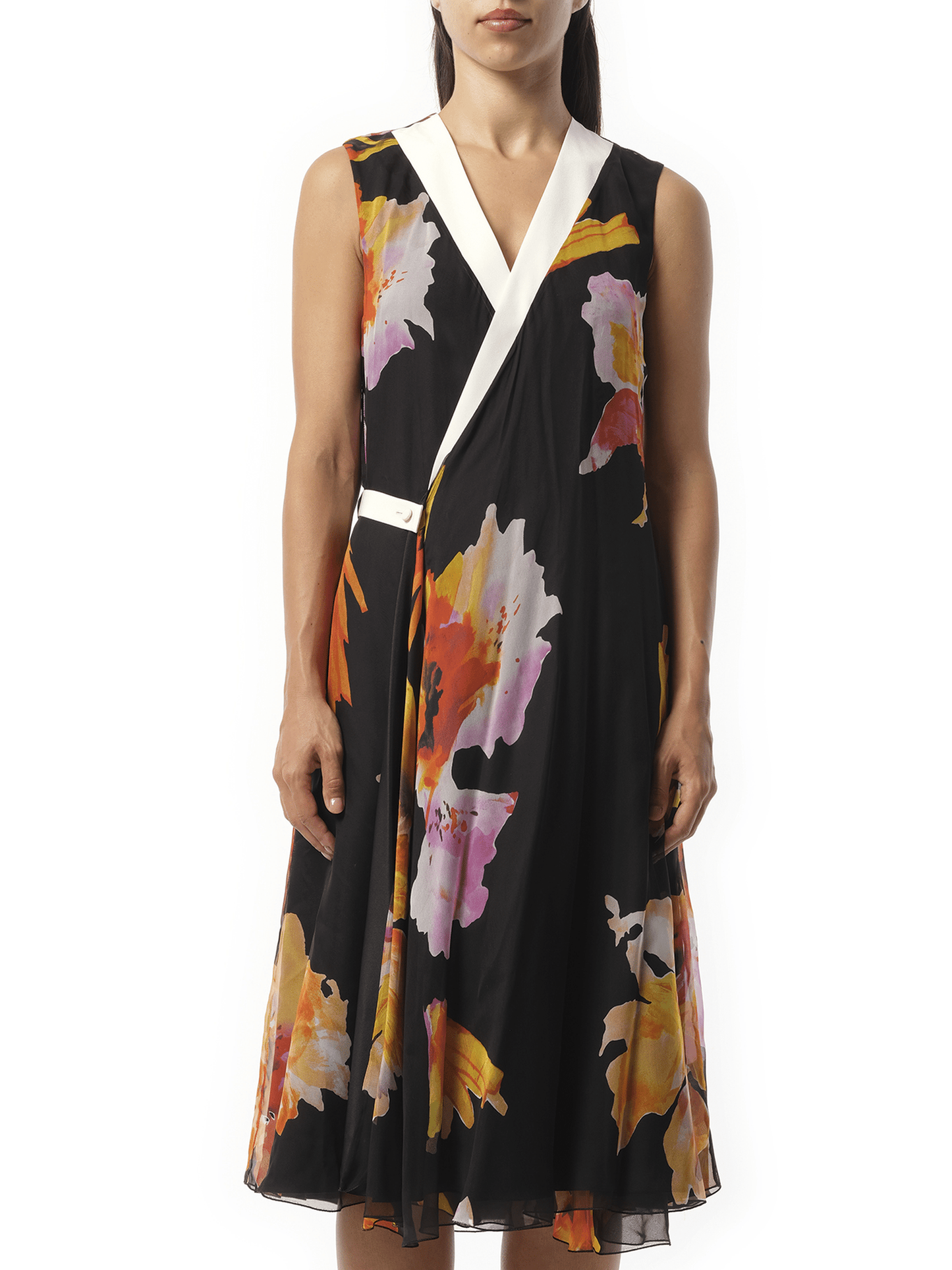 Image of a model wearing Dress. Productname: LANVIN Dress in Orange colour by brand - LANVIN
