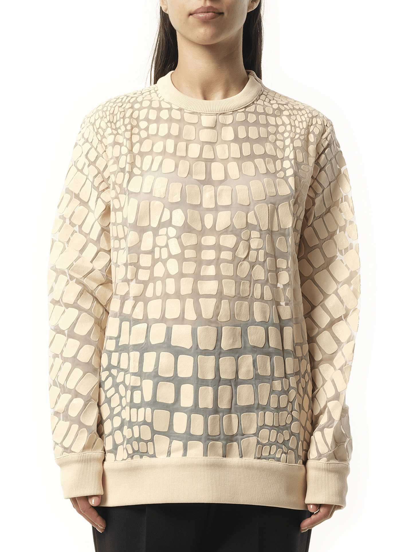 Image of a model wearing Outerwear. Product name - Sweatshirt in Pink colour by brand - GIVENCHY
