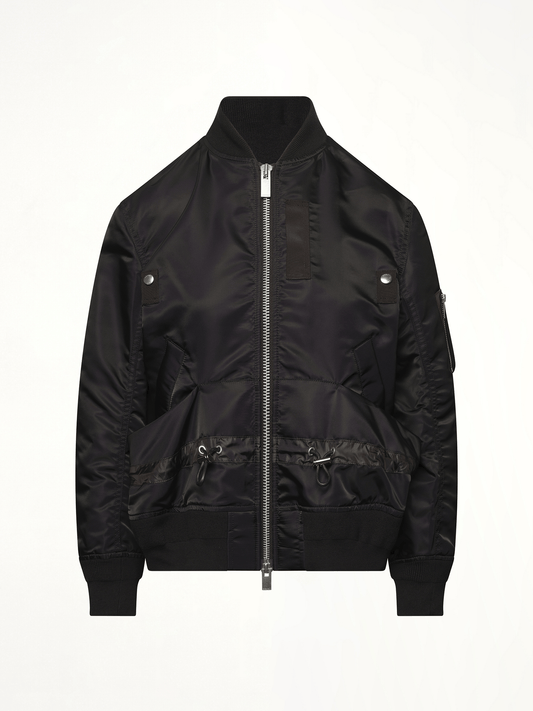SACAI Nylon Twill Blouson with Drawstring (Black)