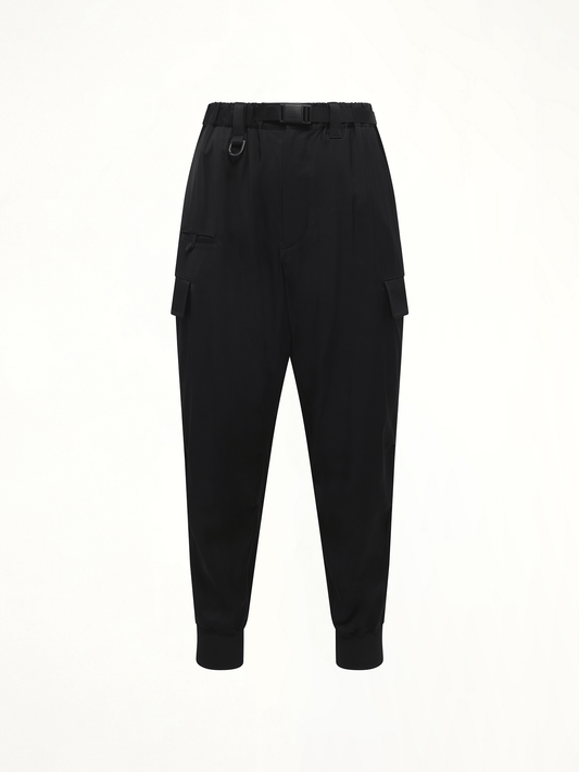 Y-3 Rayon Twill Cuffed Pants (Black)