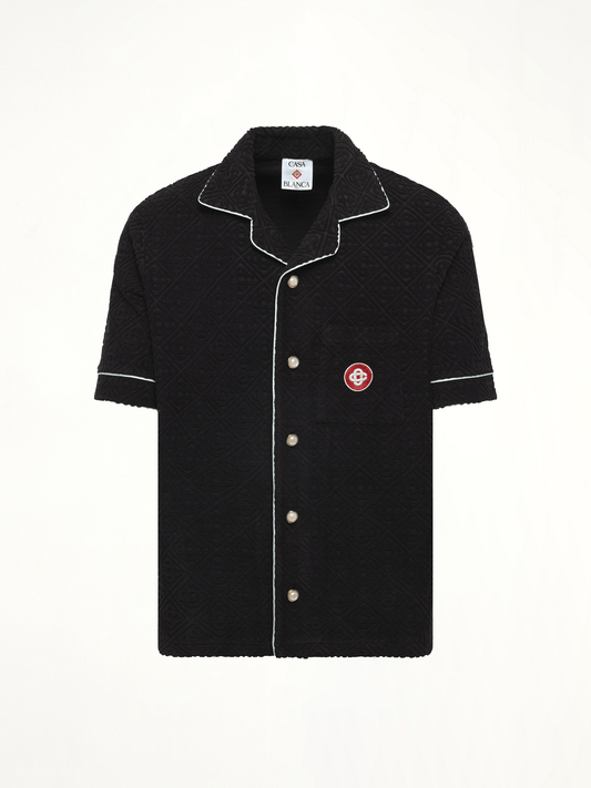 CASABLANCA Towelling Monogram Shirt (Black)