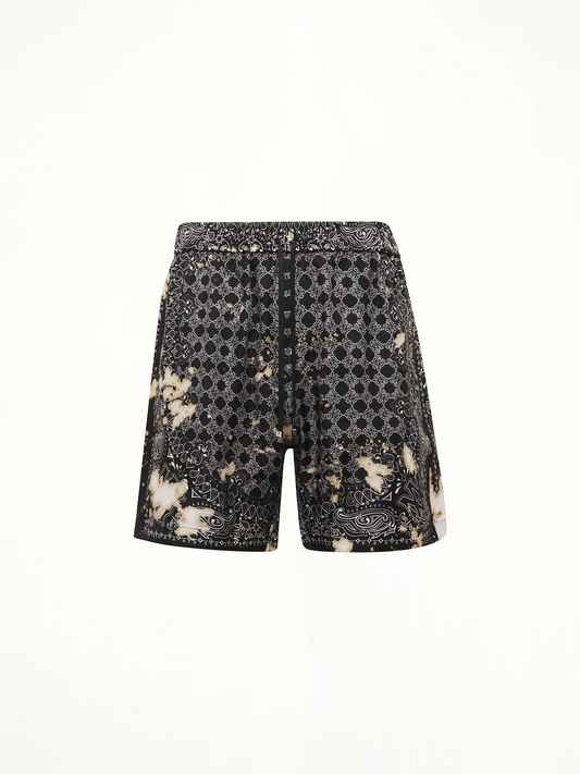 AMIRI Bleach Bandana Silk Shorts (Black)