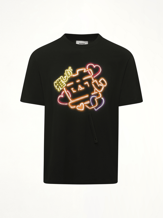 DOUBLET Big Japanese Neon Paint Fan Service T-Shirt (Black)