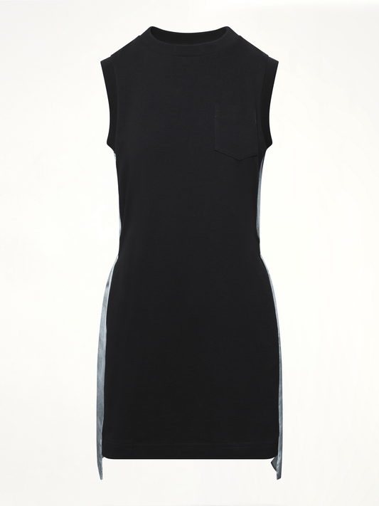 SACAI Denim x Cotton Jersey Dress (Navy)