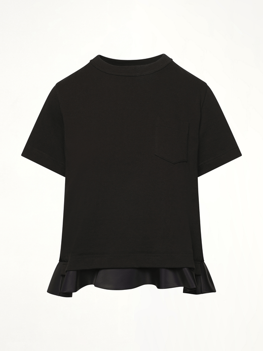 SACAI Nylon Twill x Cotton Jersey T-Shirt (Black)