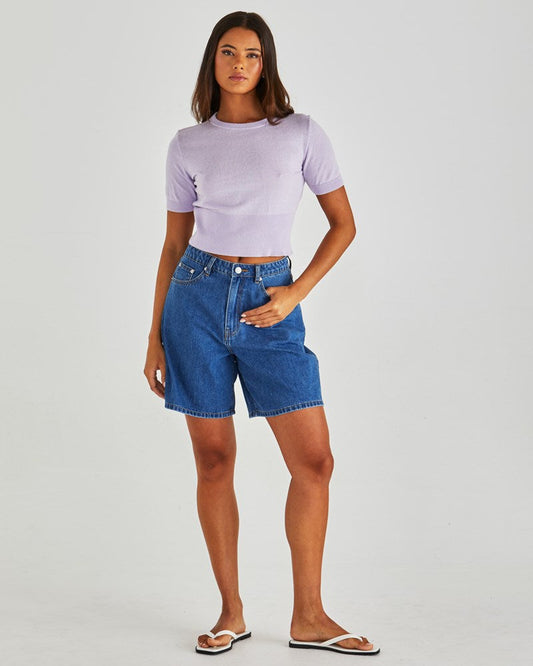 Sass Clothing Sabine Denim Shorts (Mid Blue Wash)