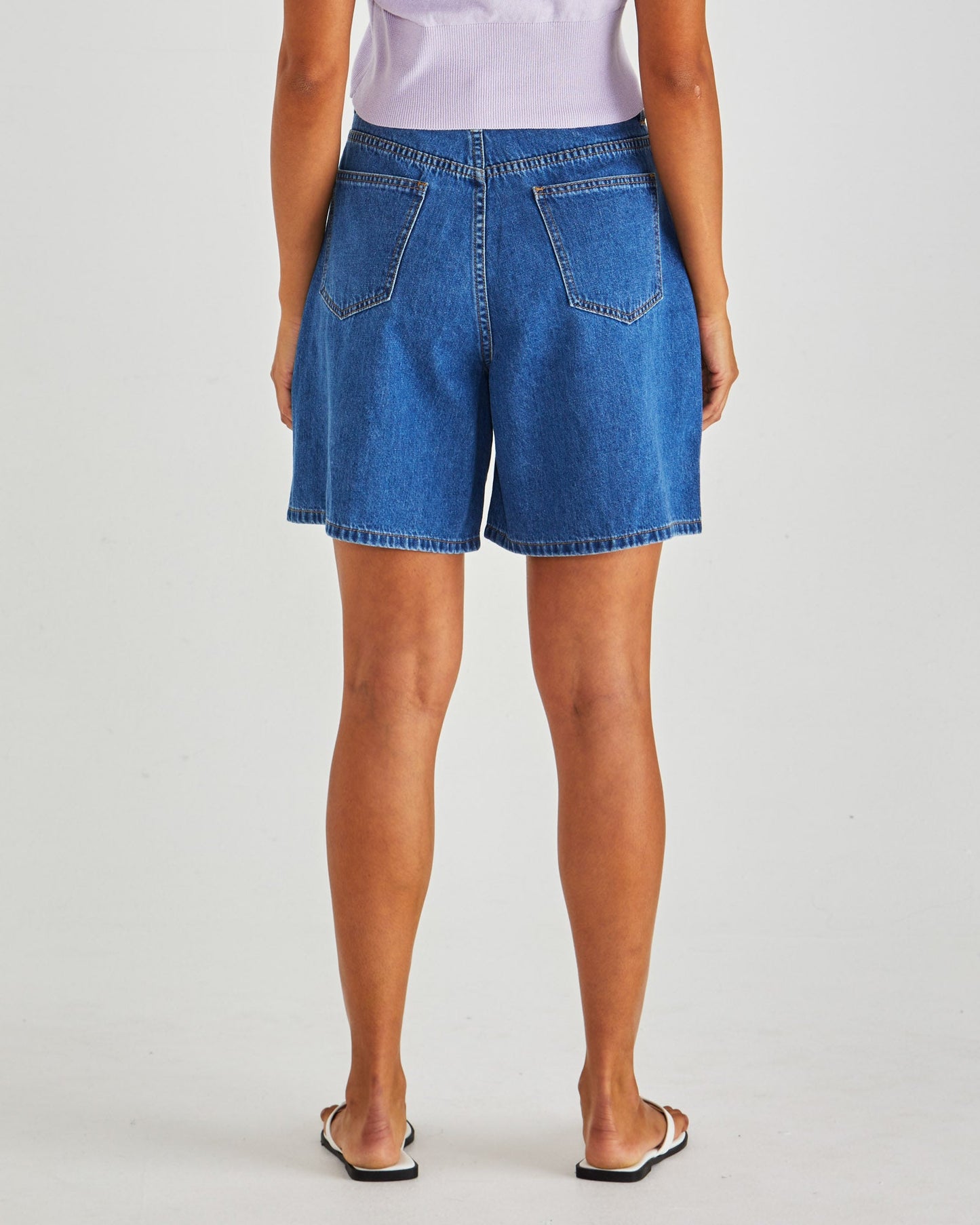 Sass Clothing Sabine Denim Shorts (Mid Blue Wash)