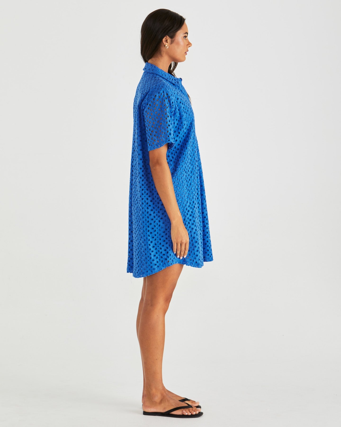 Sass Clothing Steva Shirt Dress (Bright Blue)