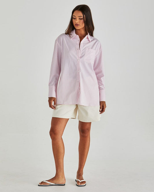 Sass Clothing Ambrose Shirt (Pink Stripe)
