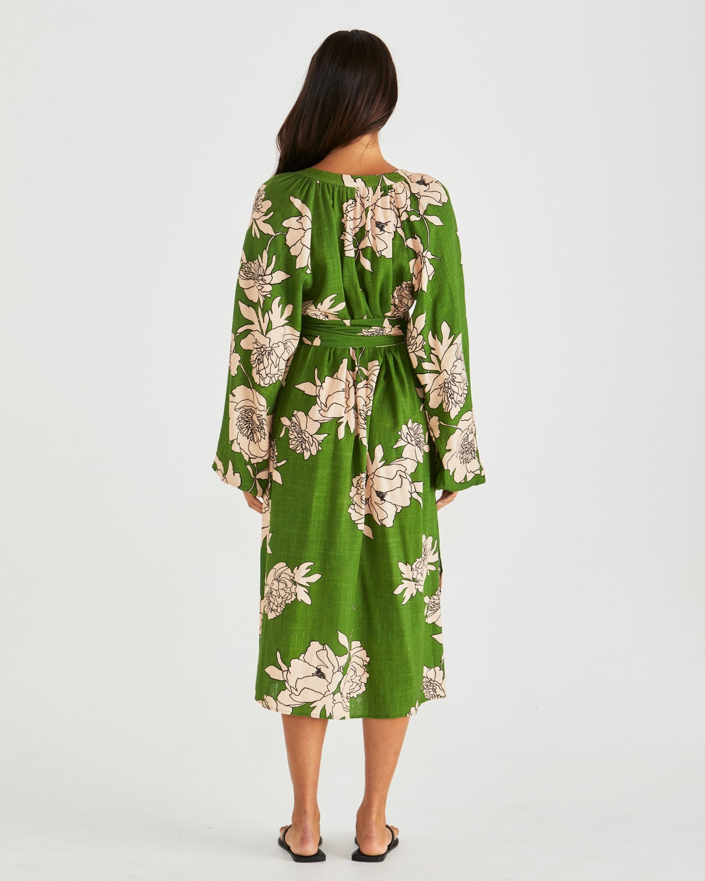 Sass Clothing Antonie Obi Belt Dress (Moonflower)