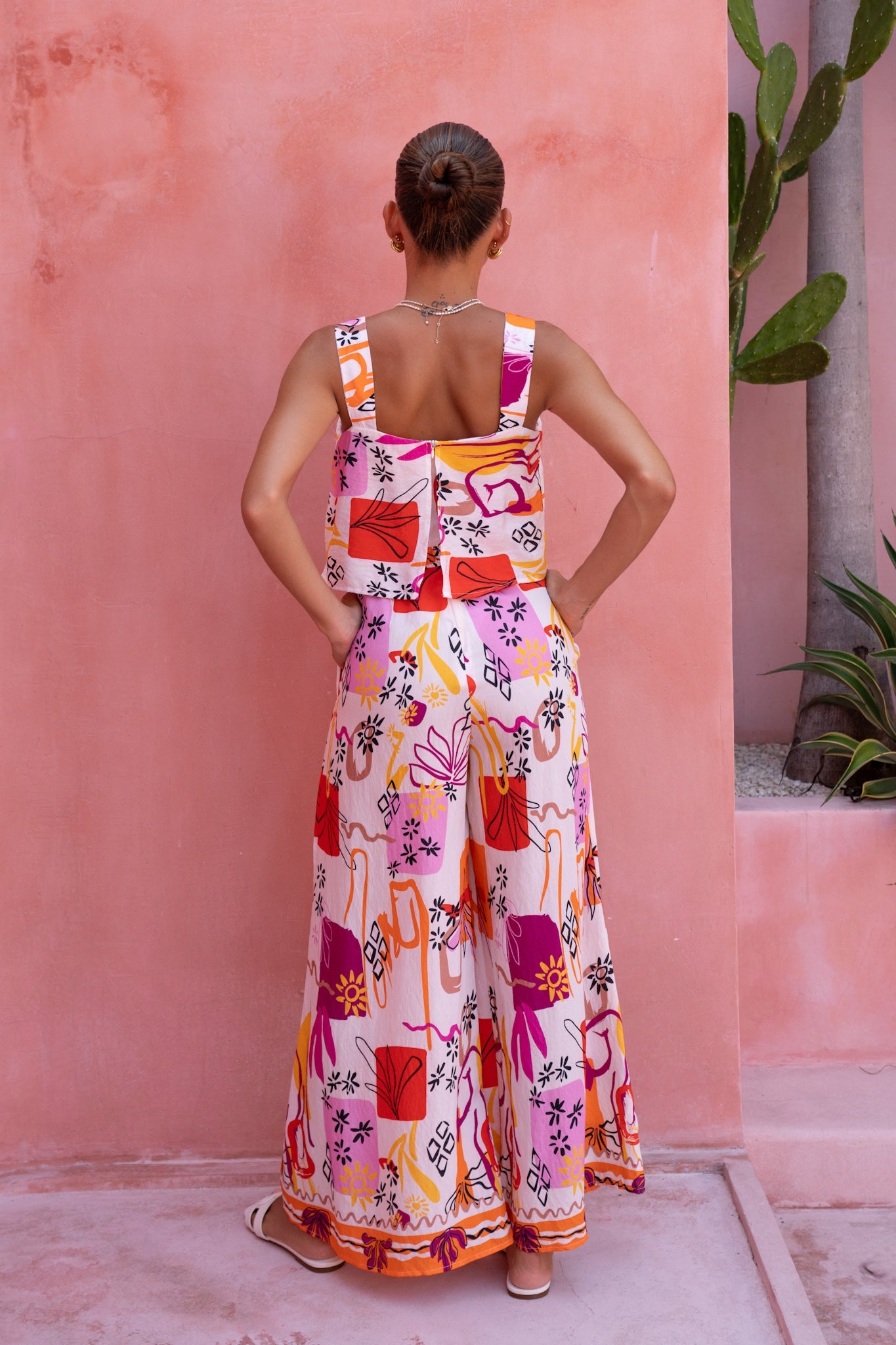 Heychic Saffron Abstract Jumpsuit (Orange)