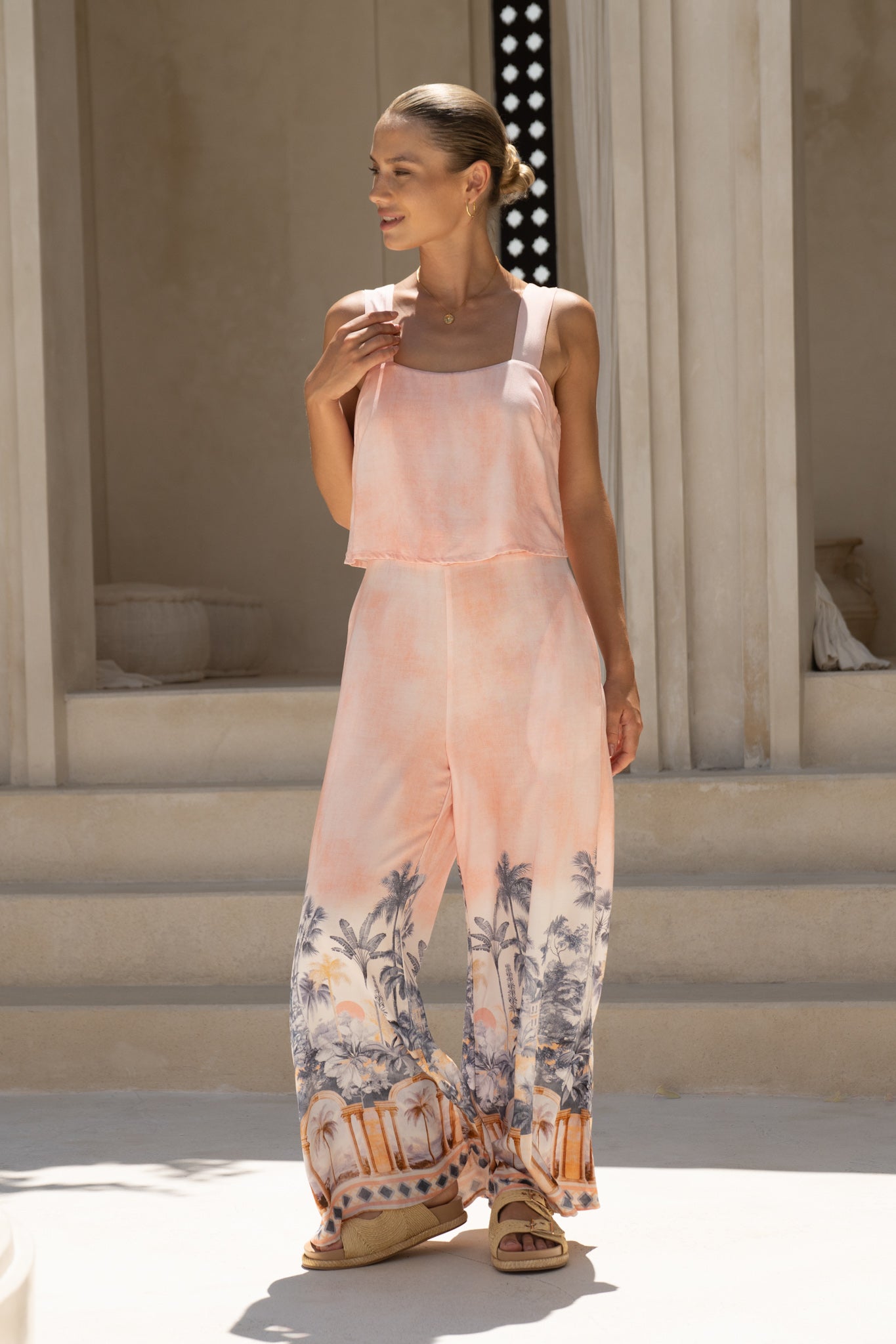 HEYCHIC Marzella Tropical Jumpsuit (Pink)