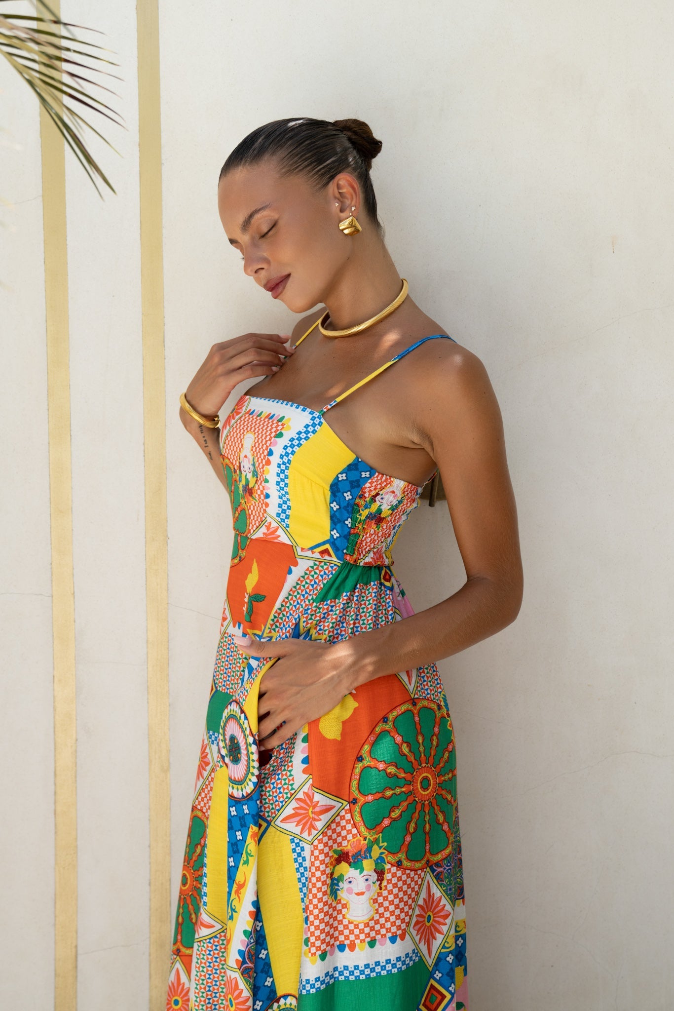 Heychic Allegra Multicolour Patchwork Maxi Dress (Multi)