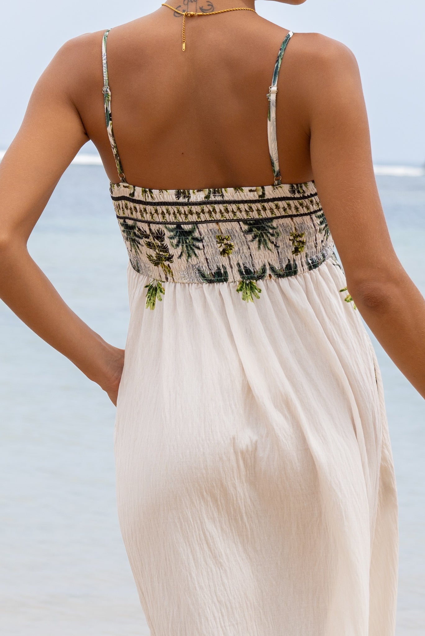 Heychic Sabina Tropical Flared Maxi Dress (Green)