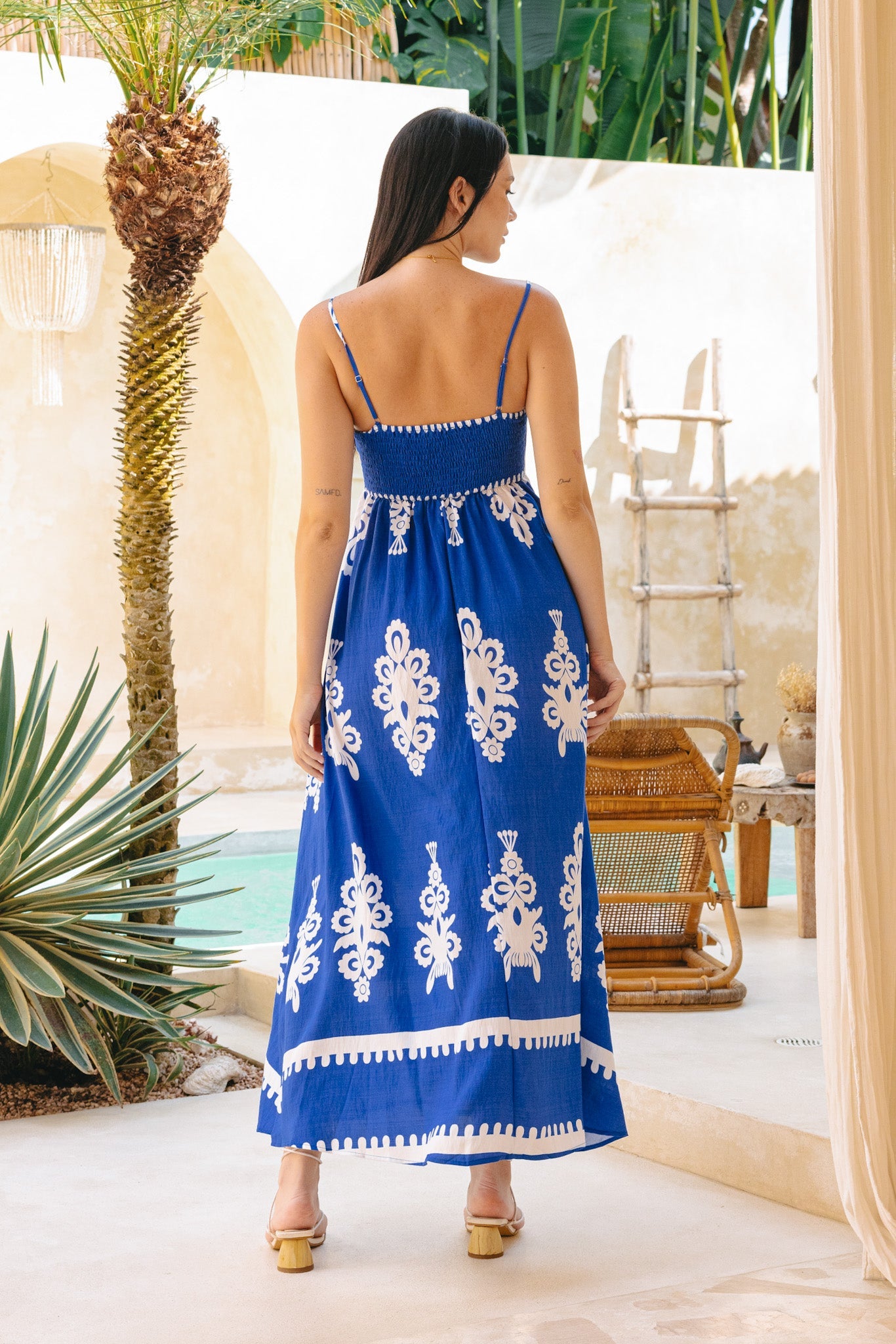 Heychic Lune Abstract Maxi Dress (Blue)