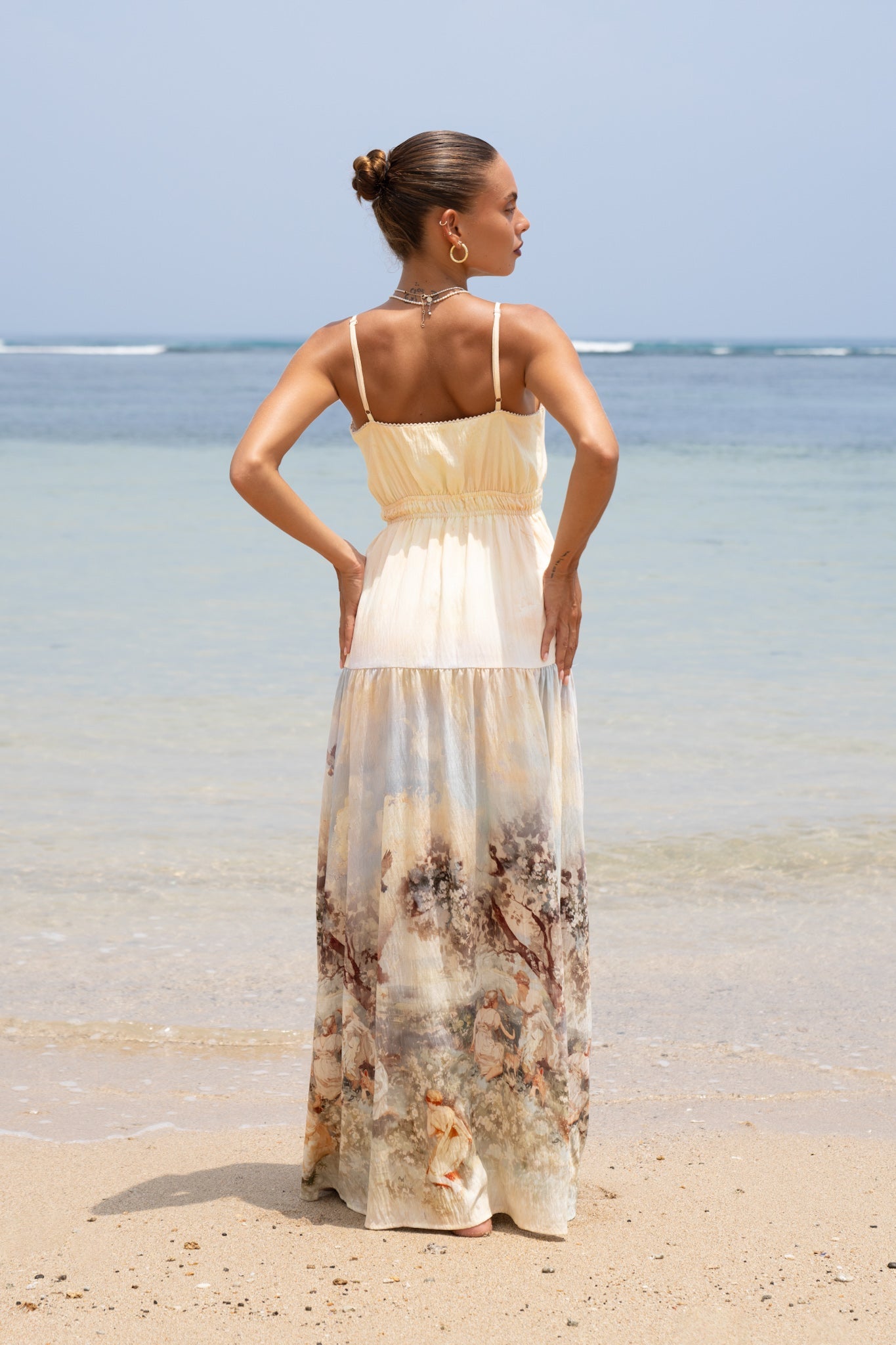 Heychic Lavinia Blue Abstract Maxi Dress (Yellow)
