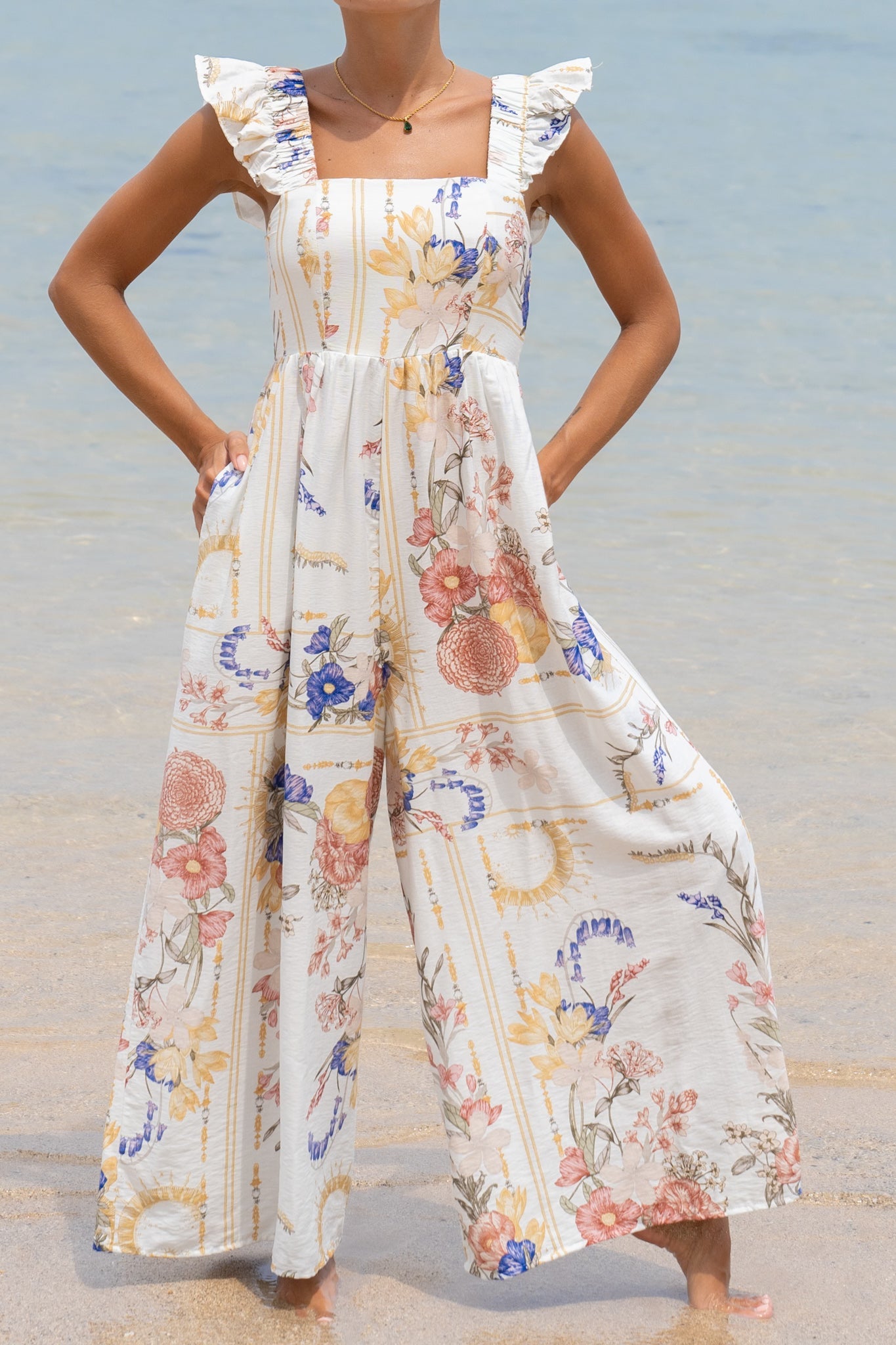 Heychic Melina Floral Ruffle Jumpsuit (Multicolour)