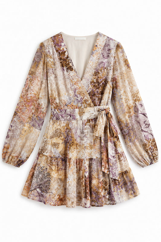 HEYCHIC Lia Purple Mini Dress (Floral)