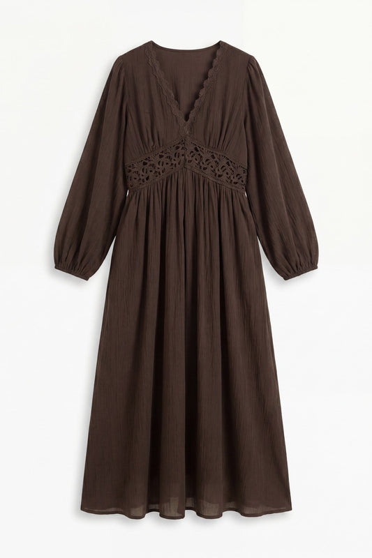 HEYCHIC Brienna Maxi Dress (Brown)