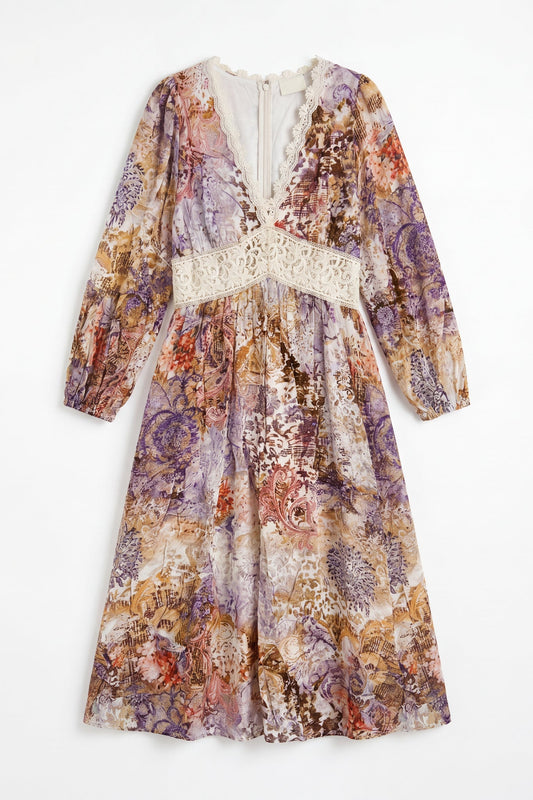 HEYCHIC Lia Purple Maxi Dress (Floral)
