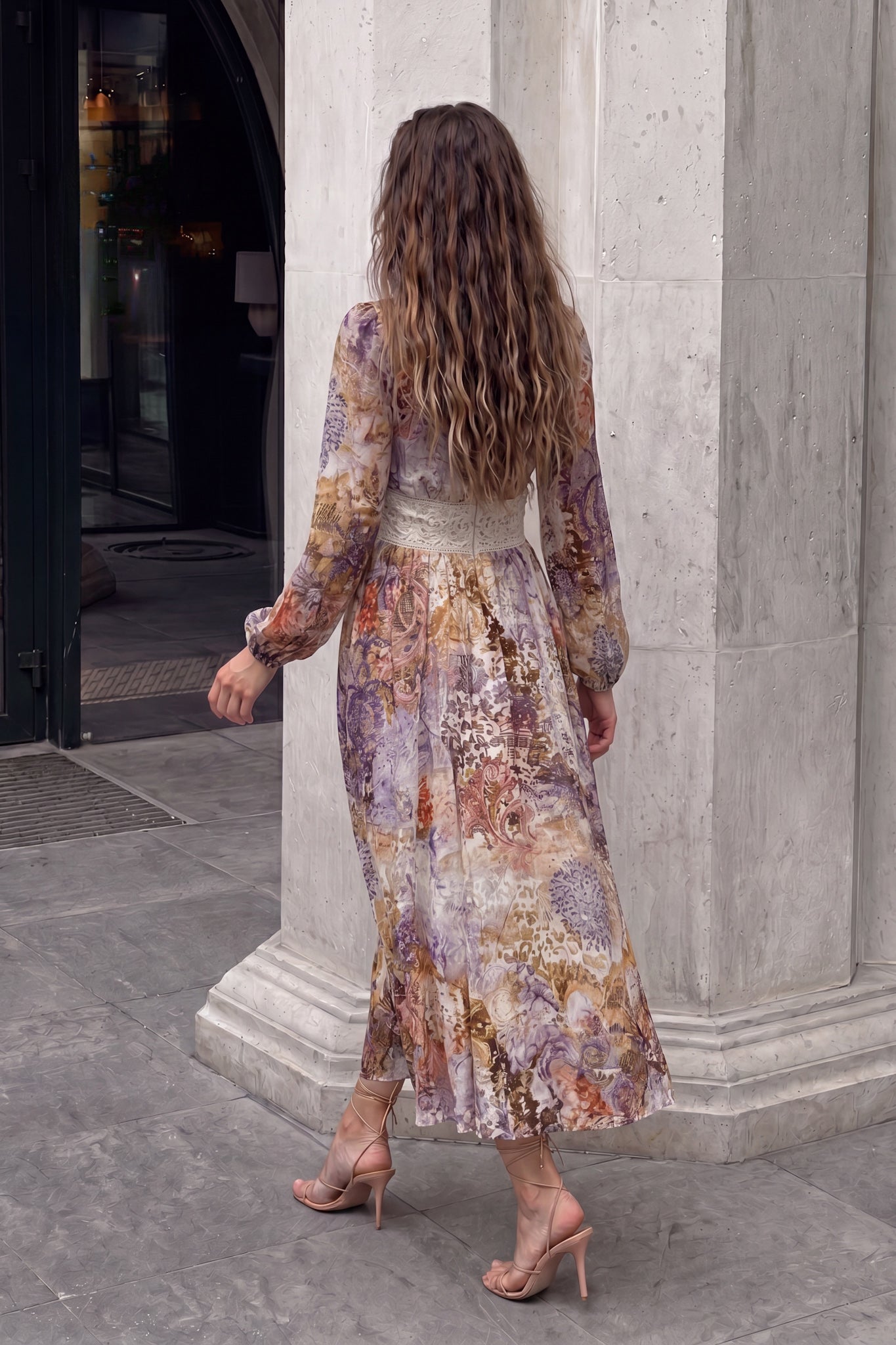 HEYCHIC Lia Purple Maxi Dress (Floral)