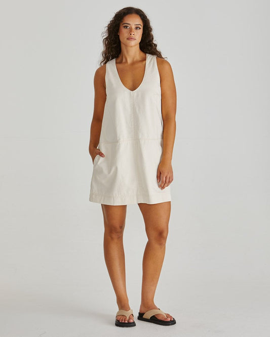 Sass Clothing Marcy Denim Shift Dress (Parchment)