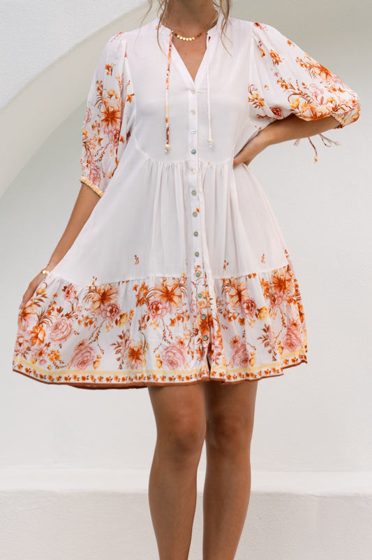 Heychic Amelisse Pink Button Down Mini Dress (Floral)