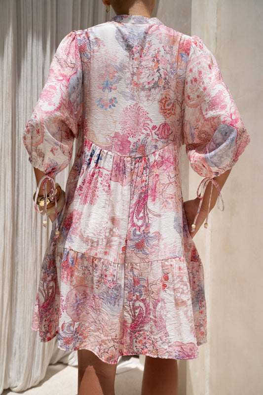 HEYCHIC Gezelle Pink Button Down Mini Dress (Floral)