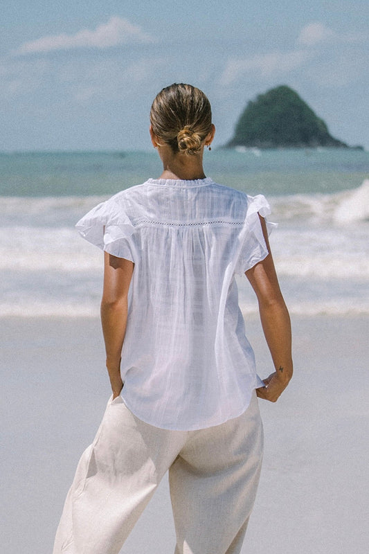 Heychic Eve Ruffle Top (White)