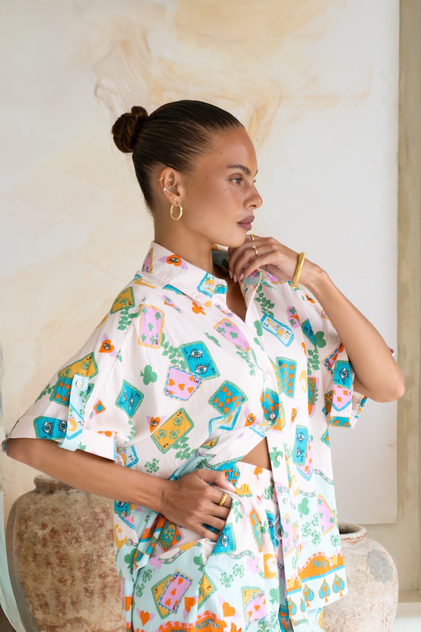 Heychic Fortuna Abstract Shirt (Blue)