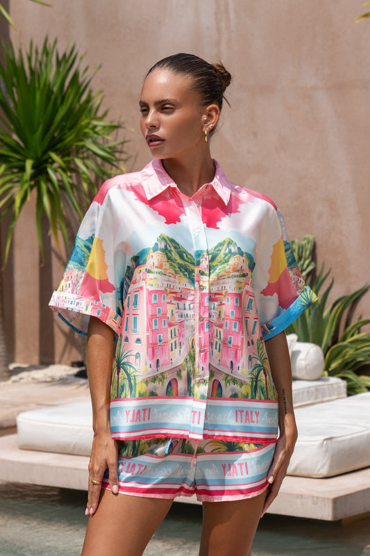 Heychic Amalfi Abstract Shirt (Pink)