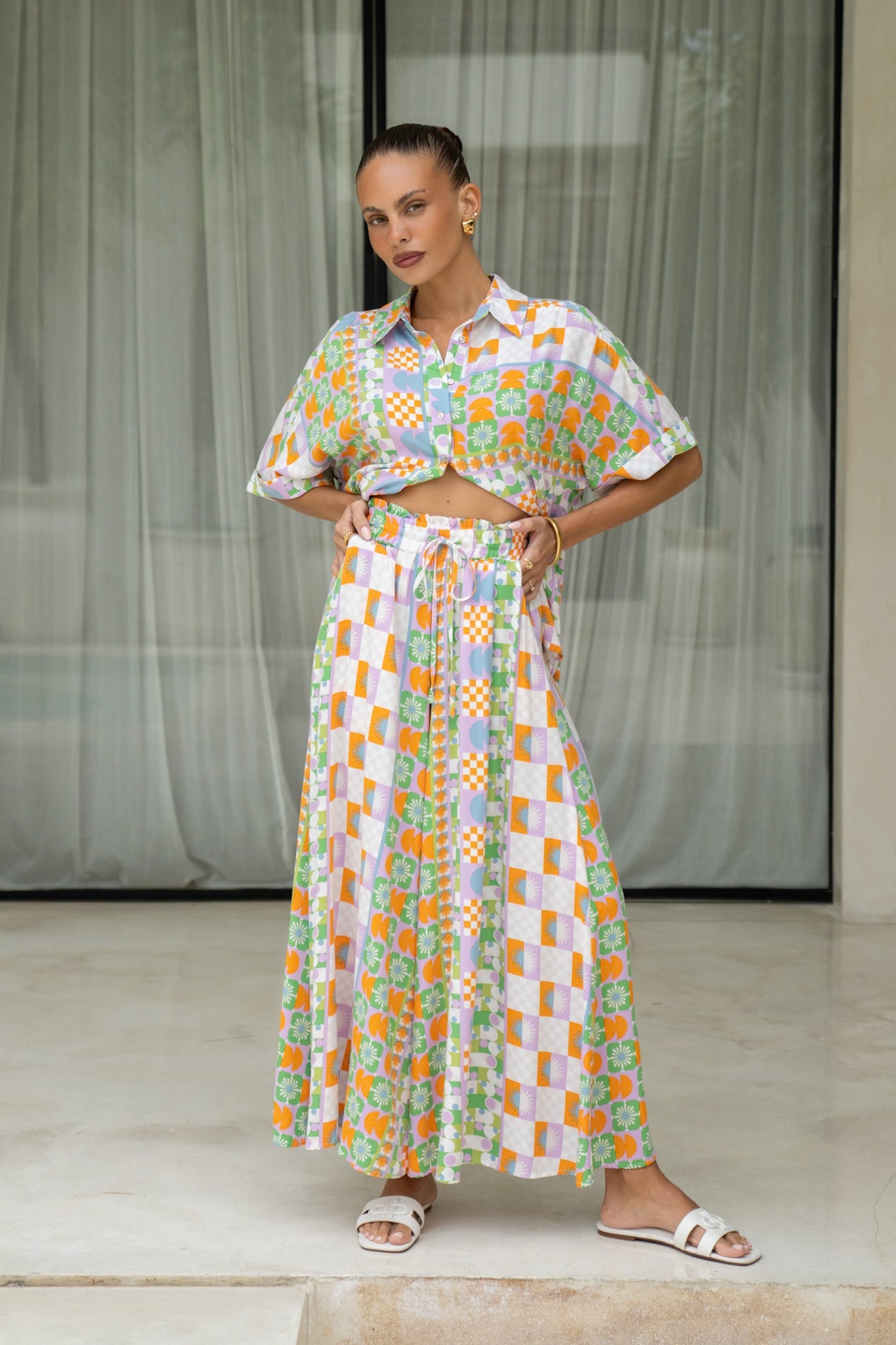 Heychic Annelie Multicolour Abstract Tile Shirt (Multi)
