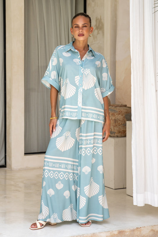 Heychic Nell Abstract Shirt (Blue)