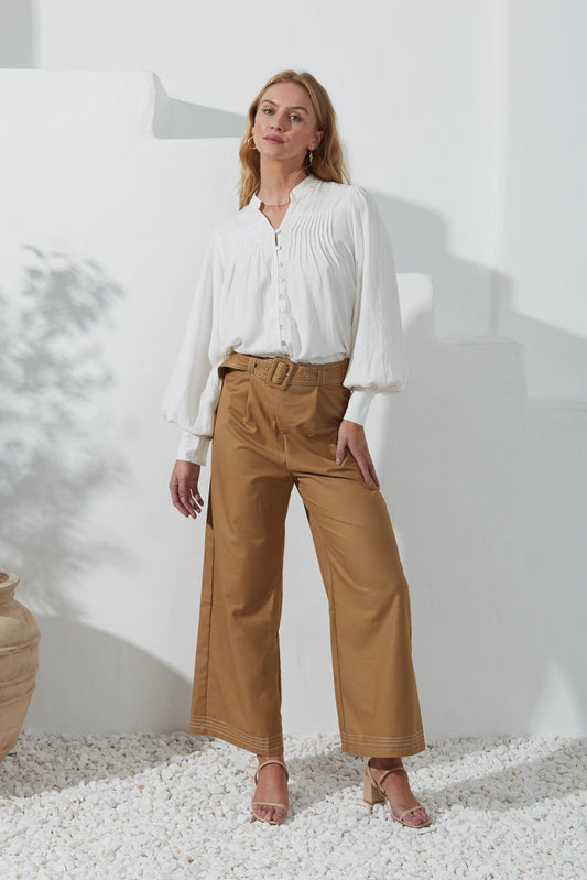 Heychic Moira Balloon Sleeve Blouse (White)