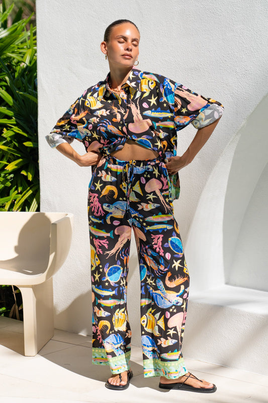 Heychic Delmare Abstract Long Sleeve Shirt (Multicolour)