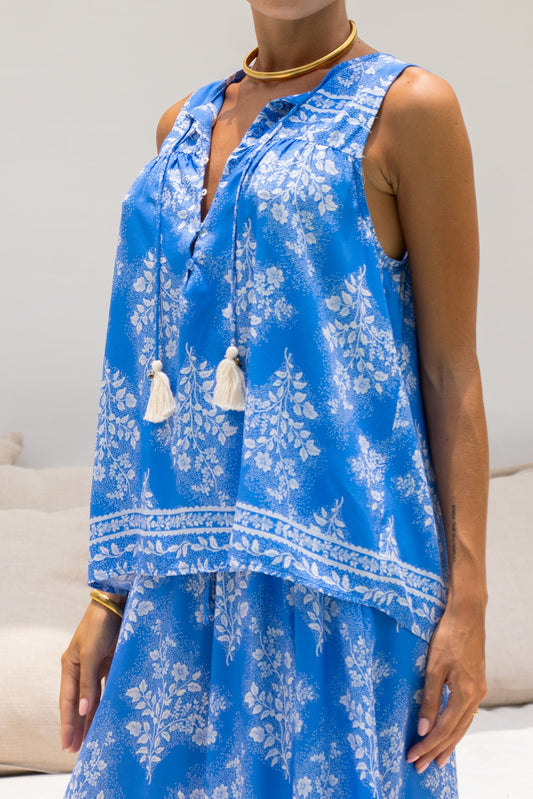 Heychic Myrrah Floral Top (Blue)