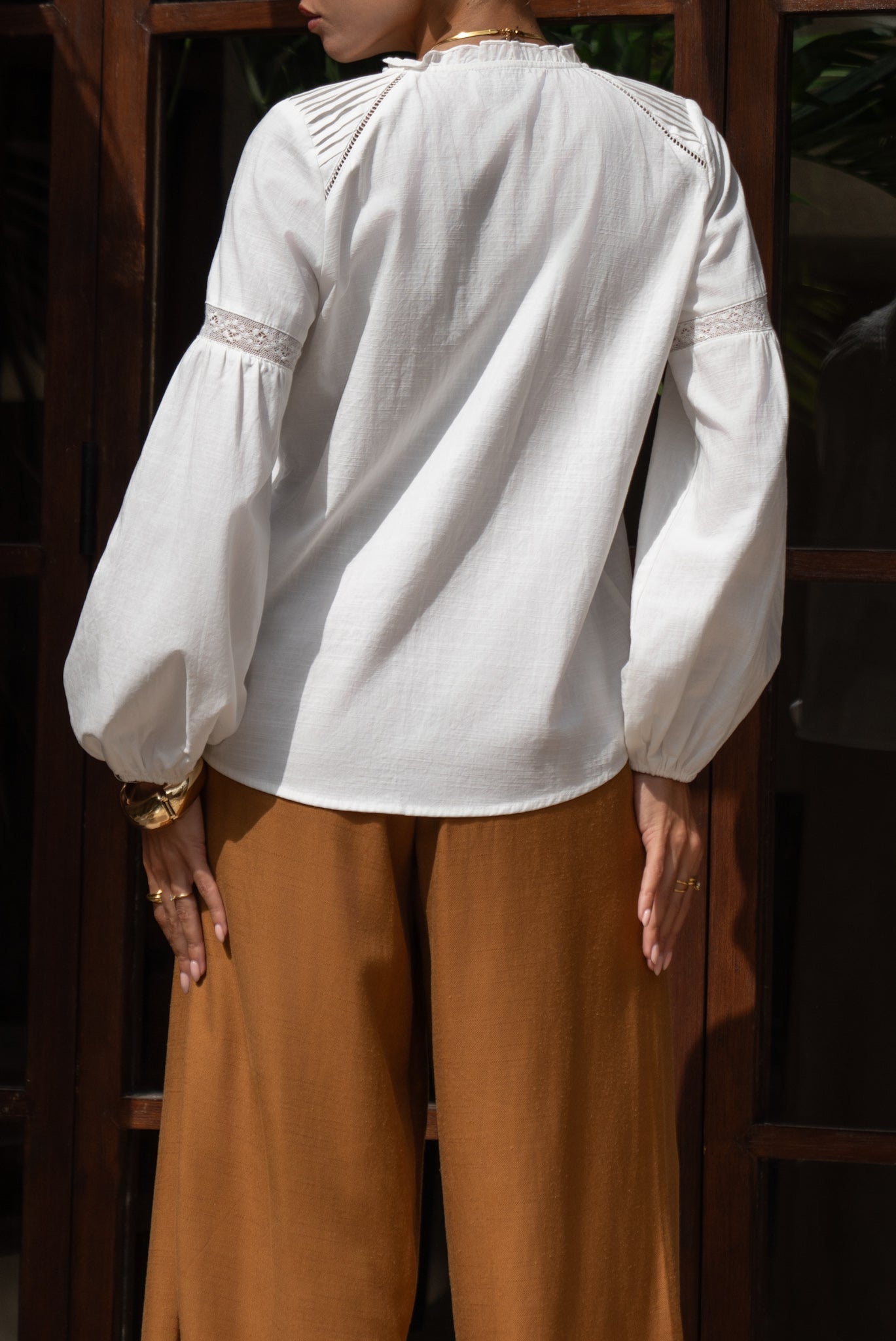 Heychic Lynette Lace Detail Blouse (White)