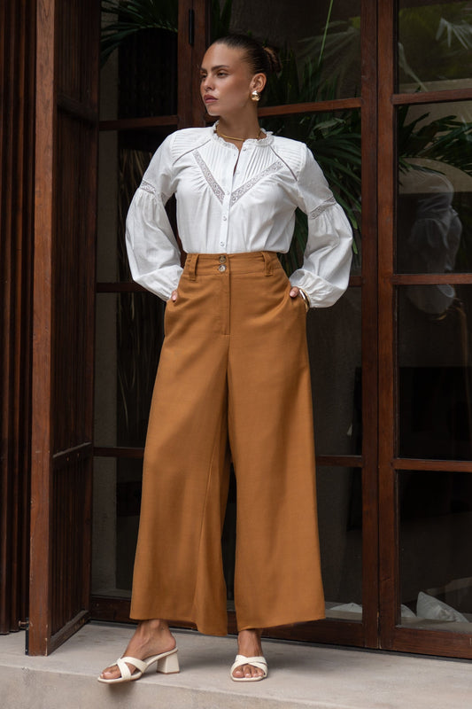 Heychic Lynette Lace Detail Blouse (White)