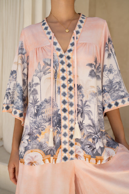 HEYCHIC Marzella Tropical Shirt (Pink)