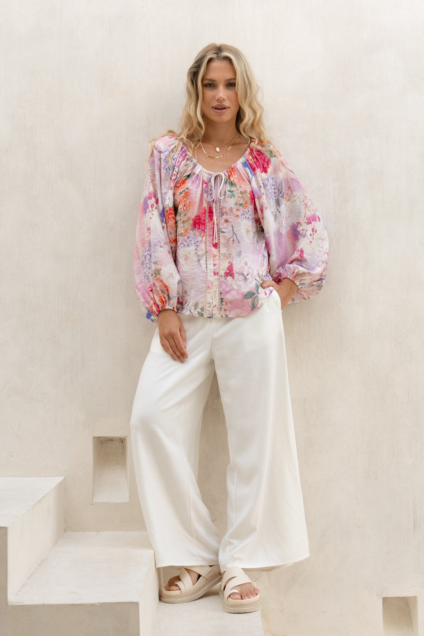 HEYCHIC Elani Pink Blouse (Floral)