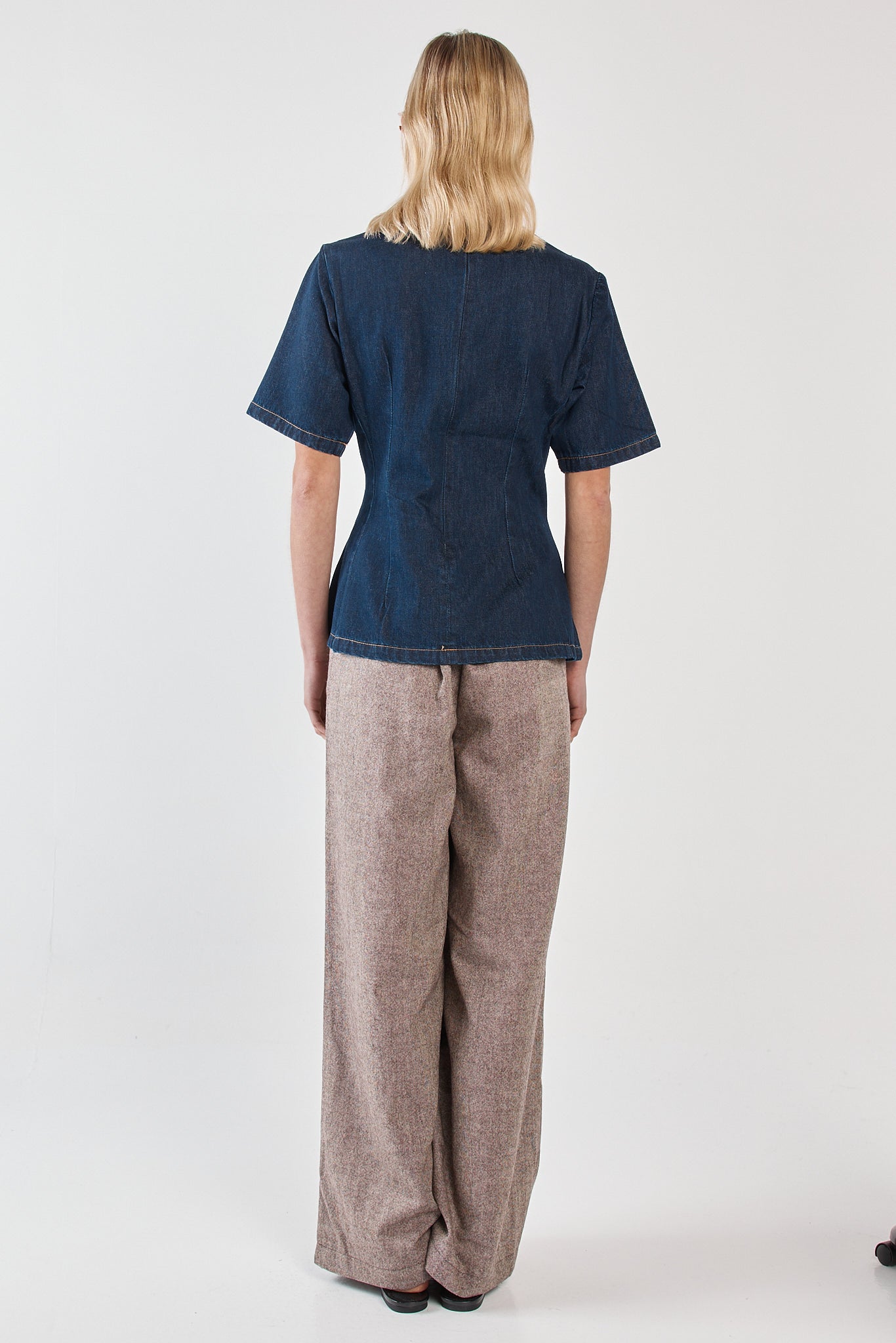 Sass Clothing Abi Fitted Denim Tee (Rinse Wash)