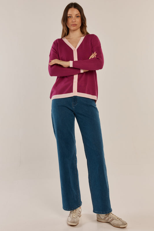 Betty Basics Hampton Cardigan (Pink)