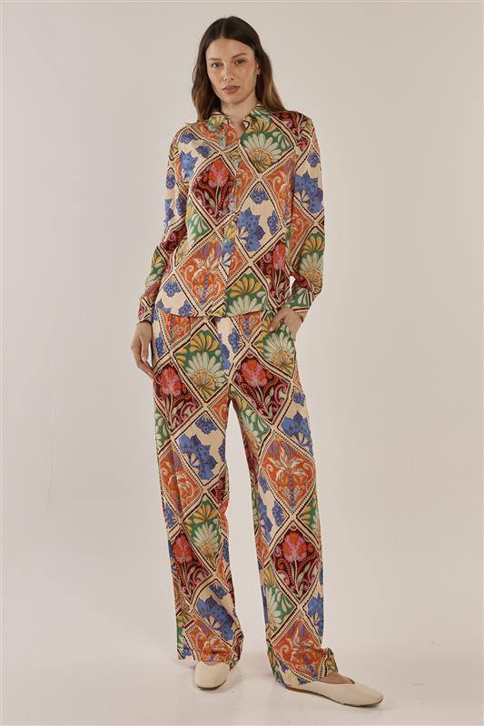 Betty Basics Frida Frill Shirt (Villa Floral Print)